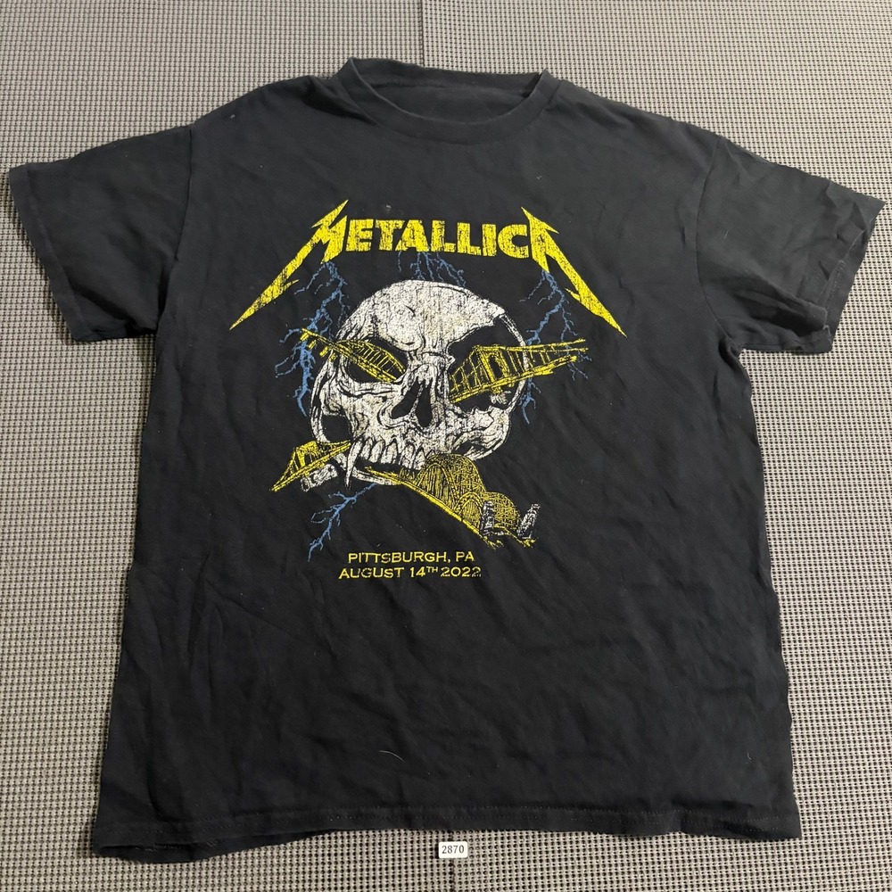 Metallica Pittsburgh 2022 Concert Graphic T-Shirt Black Mens M